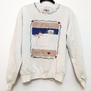 Vintage Jerzees 90s Novelty Graphic Snowman Sweatshirt Grandmacore Size M